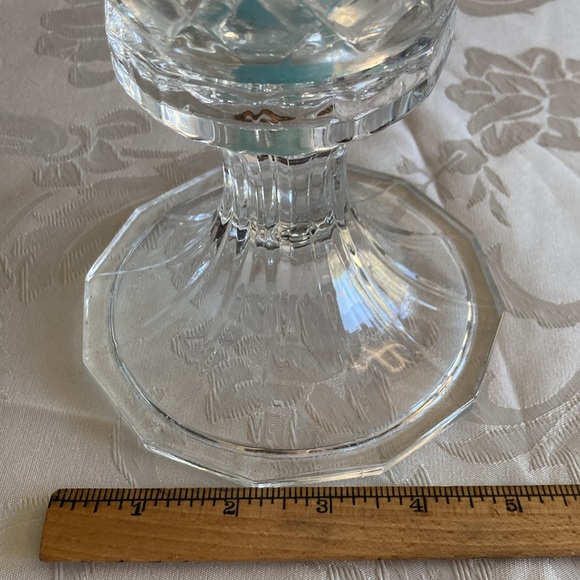 PRINCESS HOUSE heavy 2-piece glass candlestick w/ pretty pattern. $19 - Picture 2 of 6